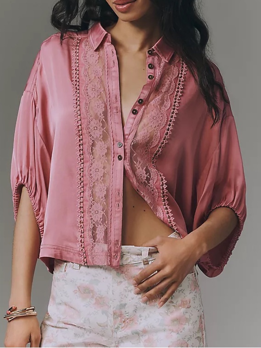Anthropologie Quincy Lace Blouse by Pilcro